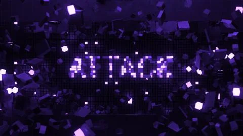 3d render of wall that breaks and show word connected with technology theme.  Stock Illustration