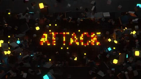 3d render of wall that breaks and show word connected with technology theme.  Stock Illustration