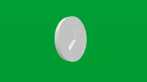 3D render of wall clock icon on chroma key green screen background Stock Footage 335459415