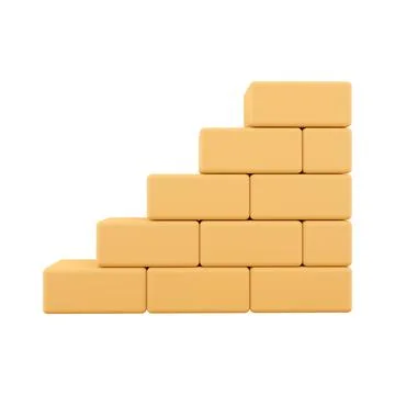 3d render Wall Icon. 3d render Wall brick symbol for your web site design, logo Stock-Illustration