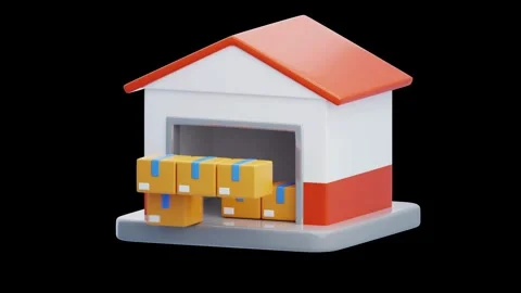 3d render of warehouse shipping parcels in delivery concept Stock Footage 310254215