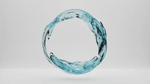 3d render of a water circle on the white background イラスト素材