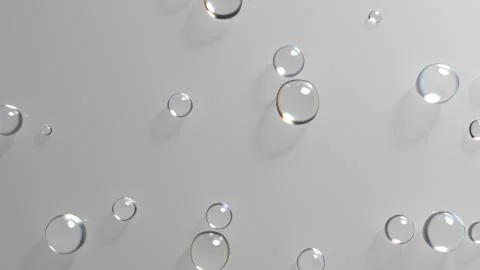 3d render of water or glass bubbles. Abstract simple background with drops. Stock Illustration