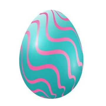 3D Render of Wave Printed Egg for Easter Element in Pink and Blue Color. Illustrazione stock