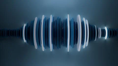 3d render of wave shape. Abstract concept. Artificial intelligence or sound a Stock Illustration