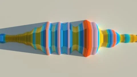 3d render of wave shape. Abstract concept. Artificial intelligence or sound a Stockillustratie