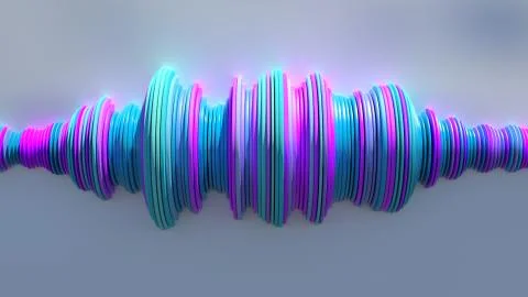 3d render of wave shape. Abstract concept. Artificial intelligence or sound a Illustrazione stock