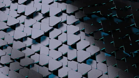 3D render wave texture from triangles moves and shimmers. Stock Footage 132866695