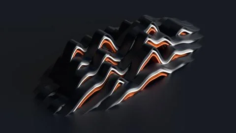 3d render of waves pull up from the floor. Noise wavy smooth shapes. Stock Illustration