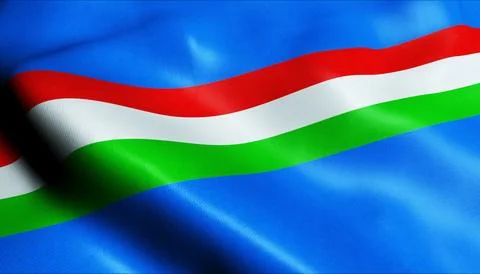 3D Render Waving Czech City Flag of Borohradek Closeup View Stockillustratie