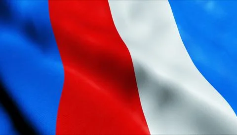 3D Render Waving Czech City Flag of Nova Bystrice Closeup View Stockillustratie