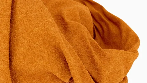 3D render of wavy in air brown suede leather on white background Stock Footage 261204905