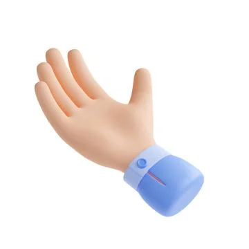 3d render welcome gesture, outstretched hand palm Ilustração Stock