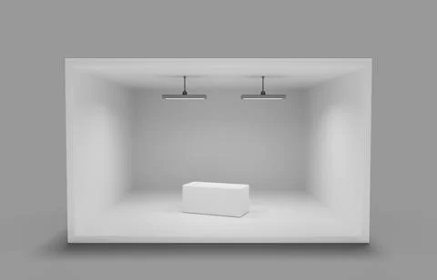 3d render white booth stand for trade show, presentation event. Mockup Illustrazione stock
