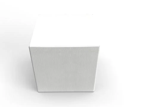 3d render of a white cardboard box for blank packaging product mockup in white Stock Illustration