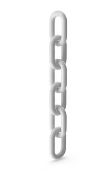 3d render of white chain link Stock Illustration