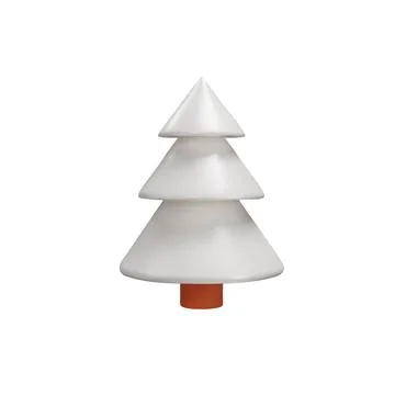 3d render white christmas tree sprouce Stock Illustration