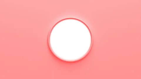 3d render of a white circle on a pink background with copy space Illustrazione stock