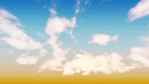 3d Render of a white cloud in a beautiful sky with a golden blue color Stock Footage 328985599