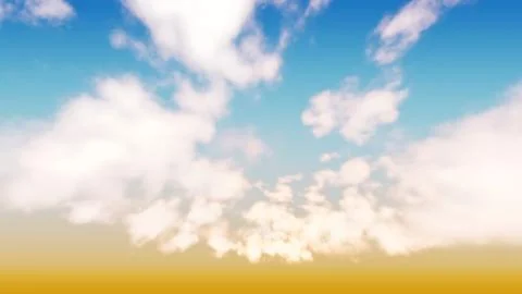 3d Render of a white cloud in a beautiful sky with a golden blue color Stock Illustration