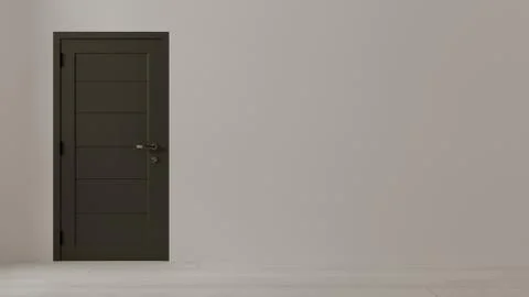 3d render of white empty interior with door Stock Illustration