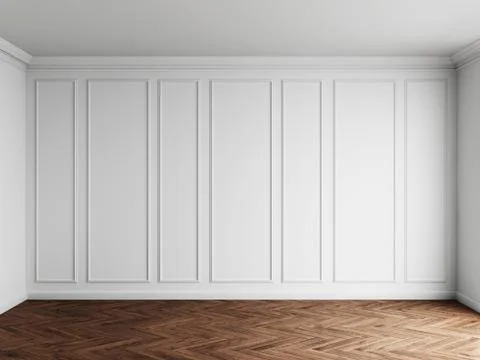 3d render of white interior with panels on wall Stock Illustration