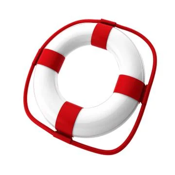 3d render of white lifebuoy on white Stock Illustration