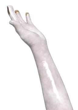3D Render of White marble female hand statue Stock Photos
