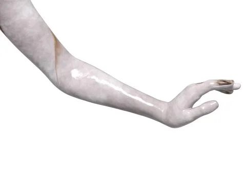 3D Render of White marble female hand statue Stock Photos