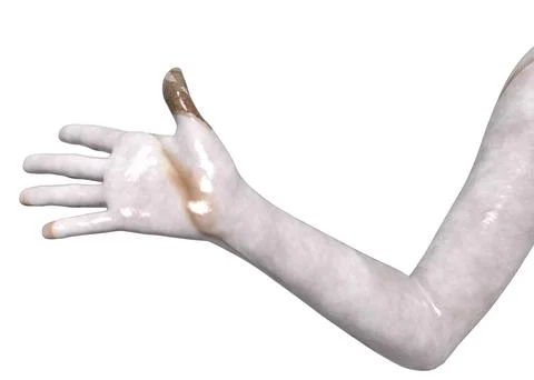 3D Render of White marble female hand statue Stock Photos