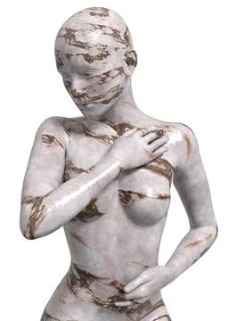 3D Render of White marble female Foto stock