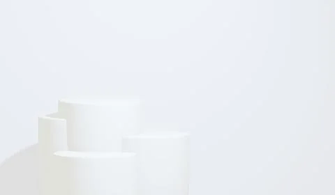 3d render. white minimalist geometric podium with white background Stock Illustration