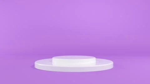 3D render. White plastic textures. 3D white podium for packaging presentation on Illustrazione stock