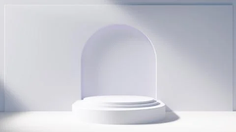 3d render White podium Illustrazione stock
