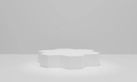 3d render. White podium minimal scene background. Empty space for display pro 库存照片