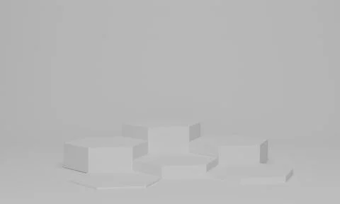 3d render. White podium minimal scene background. Empty space for display pro 库存照片