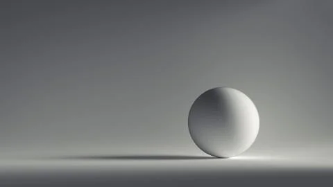 3d render white sphere with  grey background. Illustrazione stock