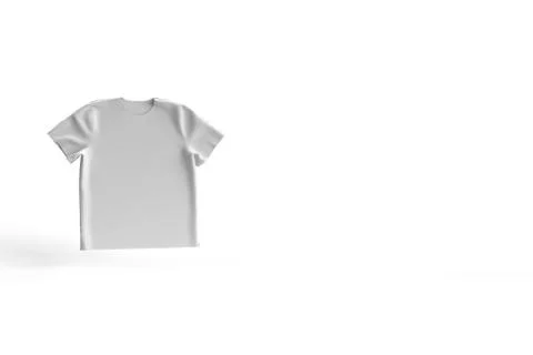 3d render of white t shirt mockup in white background Stock Illustration