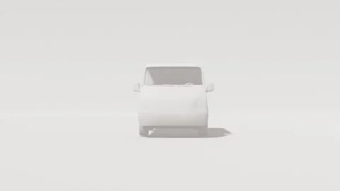 3D Render of a White Van Isolated on a Neutral Background Stock Footage 330920182