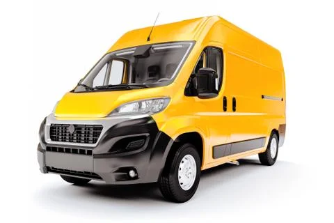 3d render of white van vehicle on white background Stock Illustration
