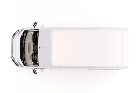 3d render of white van vehicle on white background Illustrazione stock