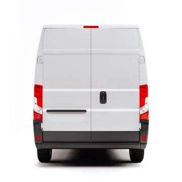 3d render of white van vehicle on white background Stock Illustration