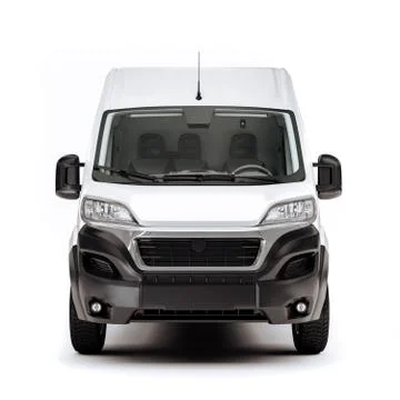 3d render of white van vehicle on white background Stock Illustration