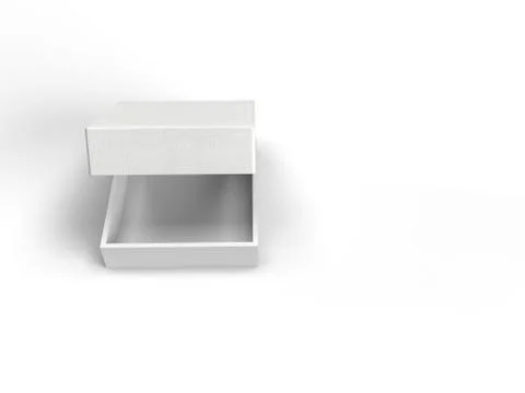 3d render of white wallet paper box with white lid cover in white background for イラスト素材