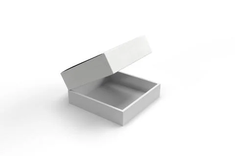 3d render of white wallet paper box with white lid cover in white background for Stock Illustration