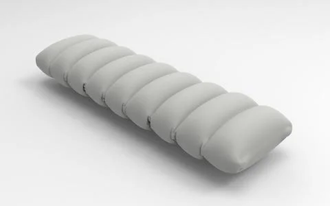3D render of white woven inflatable pillow mattress with detailed textile tex Stock Illustration