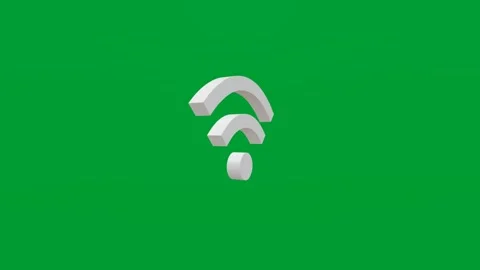 3D render of wifi icon on chroma key green screen background Stock Footage 335459294