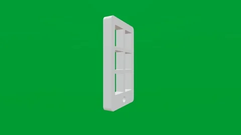 3D render of window icon on chroma key green screen background Stock Footage 335459527