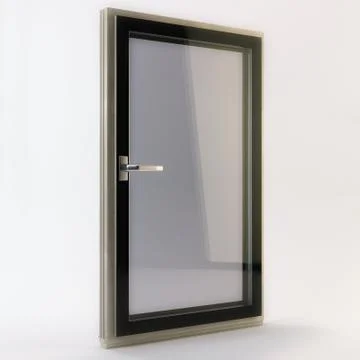 3D render of a window on a white background Stock Illustration