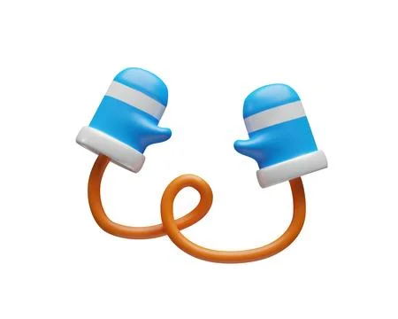 3d render winter gloves. Stock Illustration
